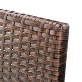 3 Piece Garden Lounge Set with Cushions Poly Rattan Brown - 45-Degree Angle