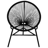 Garden Moon Chair Poly Rattan Black - Front View