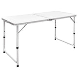Foldable Camping Table Height Adjustable Aluminium 120 x 60 cm