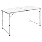 Foldable Camping Table Height Adjustable Aluminium 120 x 60 cm