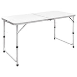 Foldable Camping Table Height Adjustable Aluminium 120 x 60 cm