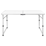Foldable Camping Table Height Adjustable Aluminium 120 x 60 cm