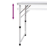 Foldable Camping Table Height Adjustable Aluminium 120 x 60 cm