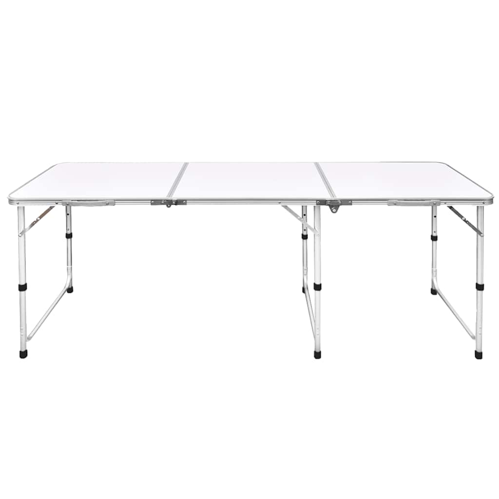 Foldable Camping Table Height Adjustable Aluminium 180 x 60 cm