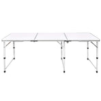Foldable Camping Table Height Adjustable Aluminium 180 x 60 cm
