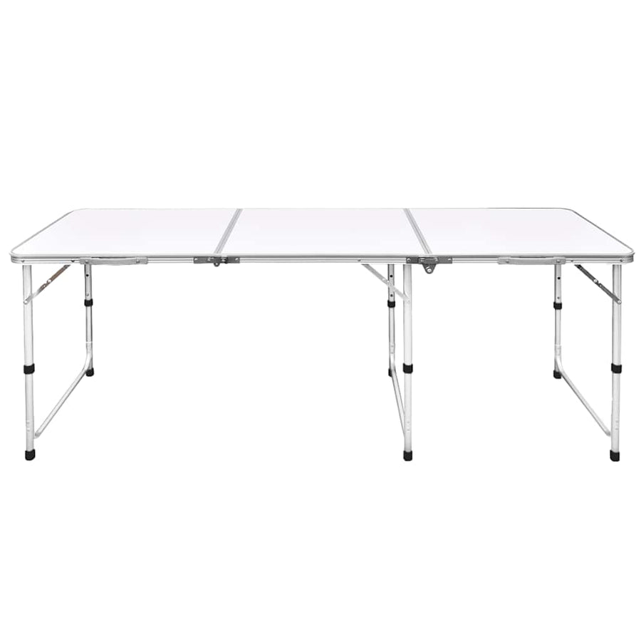 Foldable Camping Table Height Adjustable Aluminium 180 x 60 cm