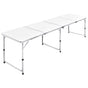 Foldable Camping Table Height Adjustable Aluminium 240 x 60 cm