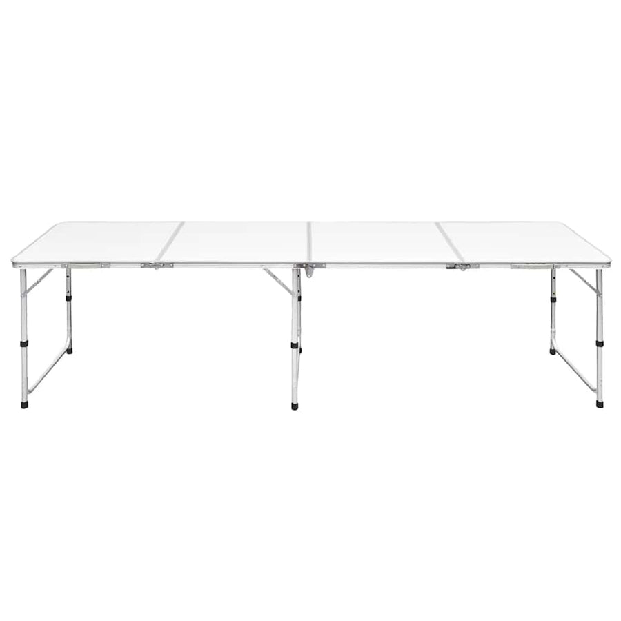 Foldable Camping Table Height Adjustable Aluminium 240 x 60 cm