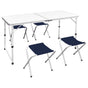 Foldable Camping Table Set with 4 Stools 120x60 cm