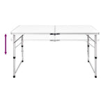 Foldable Camping Table Set with 4 Stools 120x60 cm
