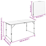 Foldable Camping Table Set with 4 Stools Height Adjustable 120 x 60 cm - Close-Up Angle