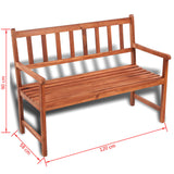 Garden Bench 120 cm Solid Acacia Wood - 45-Degree Angle