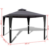 Poly Rattan Gazebo with Dark Grey Roof 3 x 3 m - Close-Up Angle