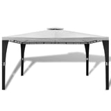 Poly Rattan Gazebo with Cream White Roof 3 x 4 m - Front View