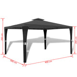Poly Rattan Gazebo with Dark Grey Roof 3 x 4 m - Close-Up Angle
