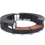 Hot Tub Surround Black Poly Rattan - Front View
