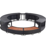 Hot Tub Surround Black Poly Rattan - Side View