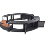 Hot Tub Surround Black Poly Rattan - Top-Down View