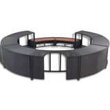 Hot Tub Surround Black Poly Rattan - 45-Degree Angle