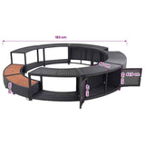 Hot Tub Surround Black Poly Rattan - Low Angle