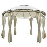 Round Gazebo with Curtains 3.5 x 2.7 m - Front View