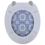 Toilet Seat with MDF Lid Porcelain Design - 45-Degree Angle