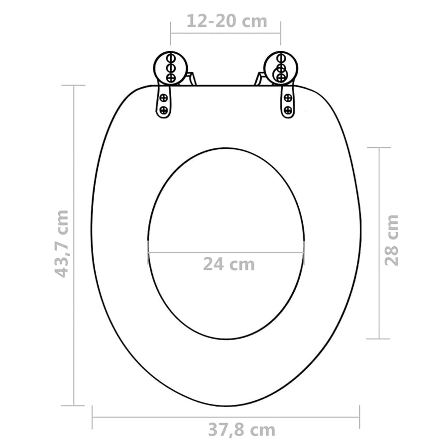 Toilet Seat with MDF Lid Porcelain Design