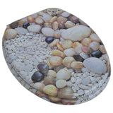 Toilet Seats with Hard Close Lids MDF Pebbles - Front View