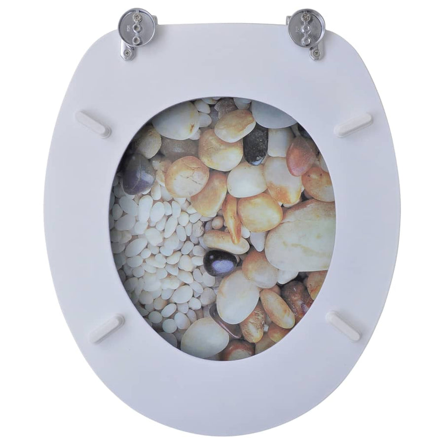 Toilet Seats with Hard Close Lids MDF Pebbles