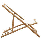 Outdoor Deck Chair Bamboo and Canvas - Side View