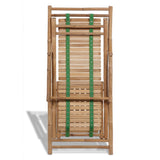 Outdoor Deck Chair with Footrest Bamboo - Rear View
