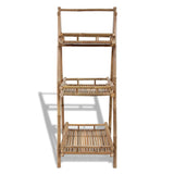 3-Tier Folding Bamboo Plant Rack - Front View