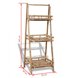 3-Tier Folding Bamboo Plant Rack - Top-Down View