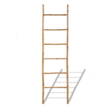 Bamboo Towel Ladder with 6 Rungs - Front View