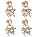 5 Piece Folding Outdoor Dining Set Bamboo - Top-Down View