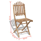 Folding Garden Chairs 2 pcs Bamboo - Rear View