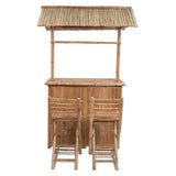 3 Piece Bar Set Bamboo - 45-Degree Angle