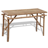 Beer Table with 2 Benches 100 cm Bamboo - Front View