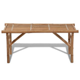 Folding Garden Bench 118 cm Bamboo - Front View