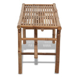 Folding Garden Bench 118 cm Bamboo - Side View