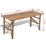 Folding Garden Bench 118 cm Bamboo - Top-Down View