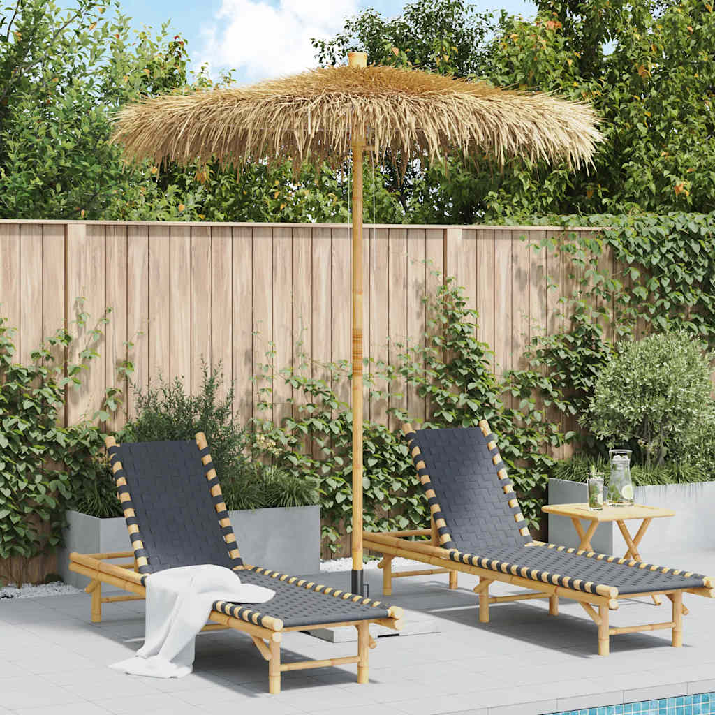 Bamboo Garden Parasol 270 cm with Banana Leaf Roof