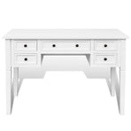 White Writing Desk with 5 Drawers