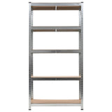 5-Layer Heavy-duty Shelf Silver Steel&Engineered Wood