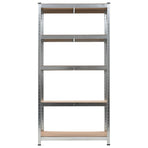 5-Layer Heavy-duty Shelf Silver Steel&Engineered Wood