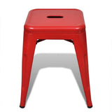 Stacking Stools 2 pcs Red Metal - Side View