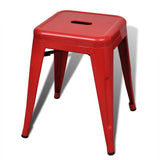 Stacking Stools 2 pcs Red Metal - Top-Down View