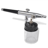 Airbrush Set with Glass Jar 0.2 / 0.3 / 0.5 mm Nozzles - 45-Degree Angle