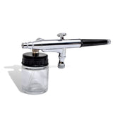 Airbrush Set with Glass Jar 0.2 / 0.3 / 0.5 mm Nozzles - Rear View