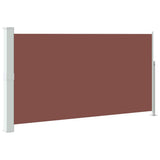 Patio Retractable Side Awning 160 x 300 cm Brown - Front View